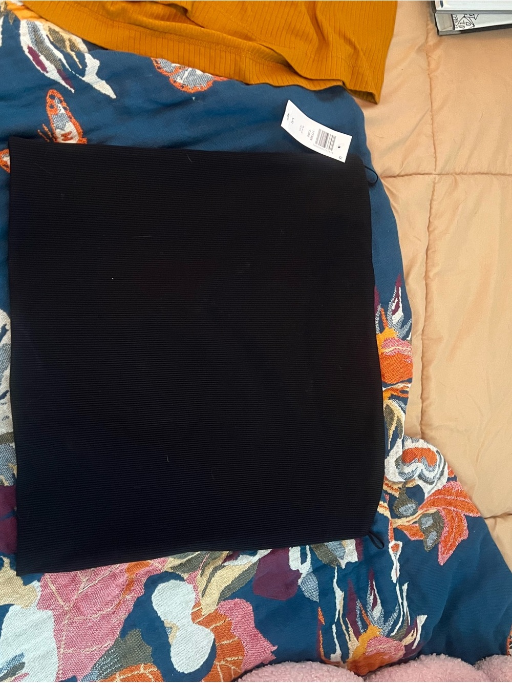 Babaton Black Ribbed Mini Skirt